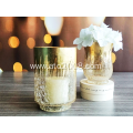 ATO Hurricane Glass With Foil Gold Home Decoration